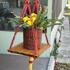Macrame planter and/or table
